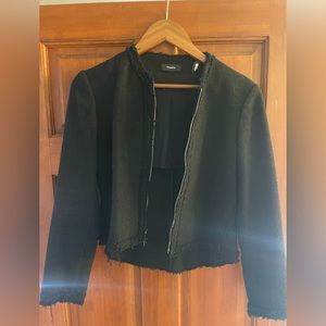 Theory Flounce Bouclé Jacket, Size Small, Black